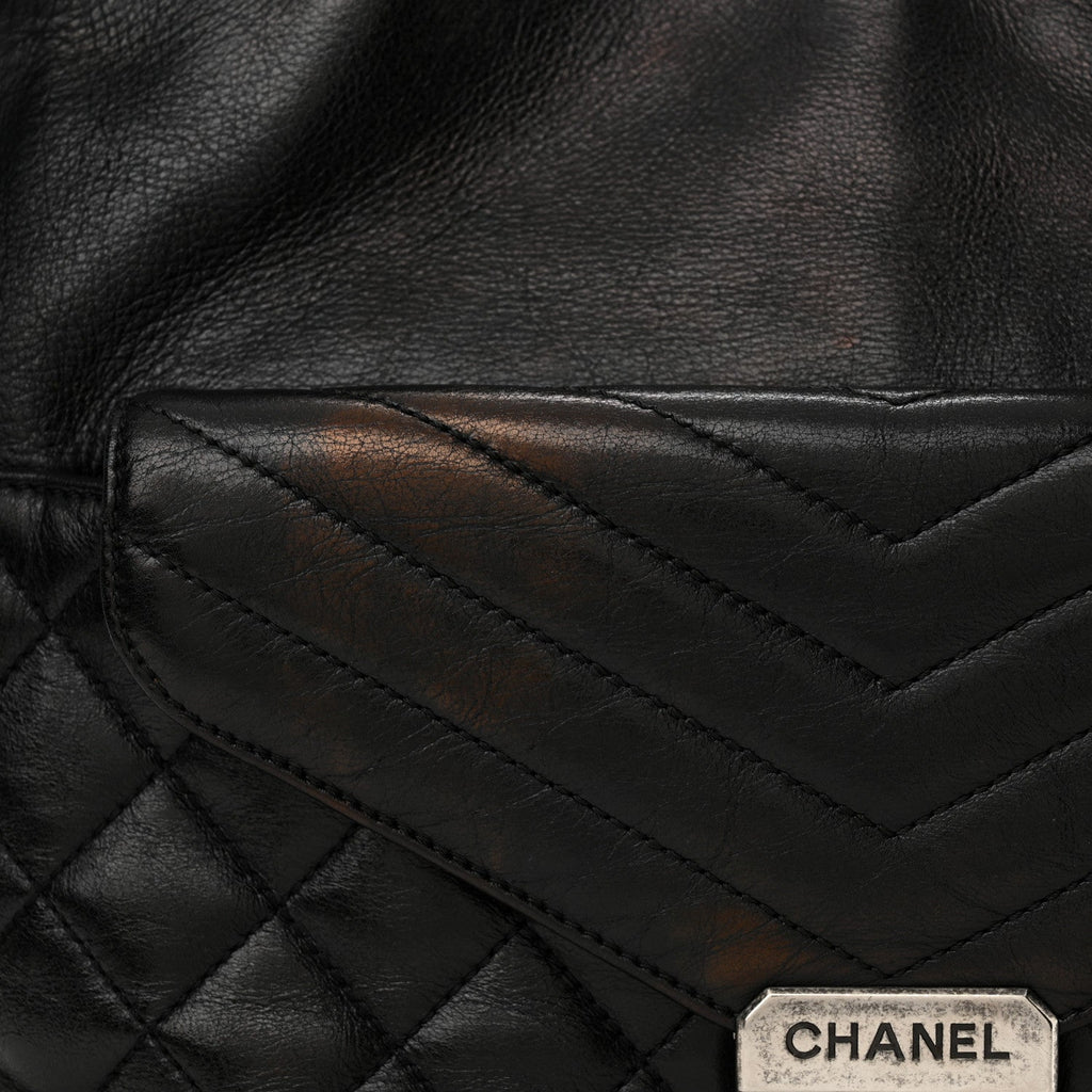 Aged Calfskin Quilted Mad About Quilting Hobo Black