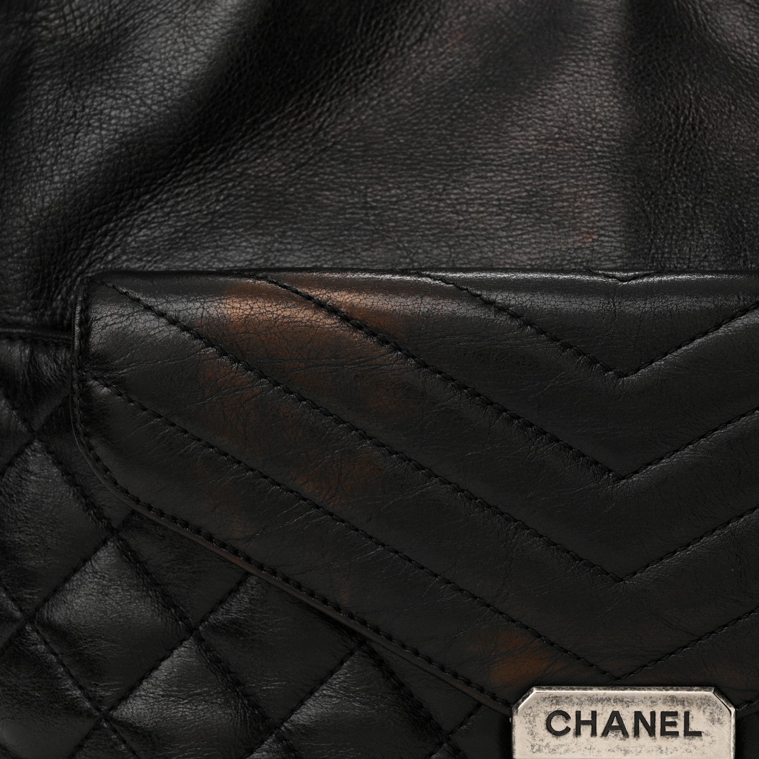 Aged Calfskin Quilted Mad About Quilting Hobo Black