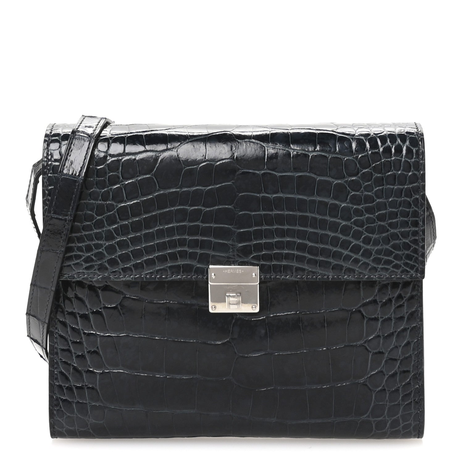 Shiny Alligator Clic 16 Wallet Bleu Baltique