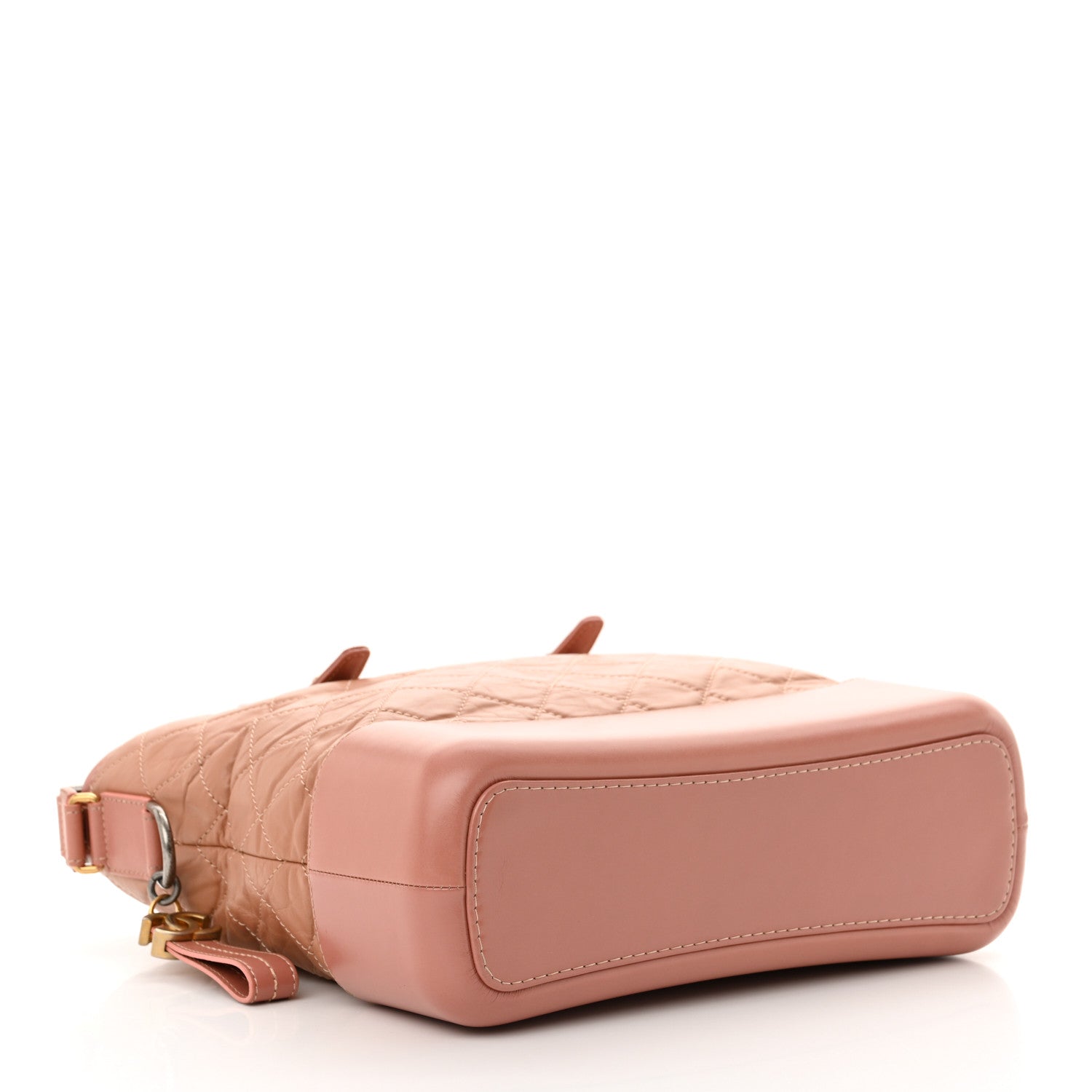 Aged Calfskin Quilted Medium Gabrielle Shopping Tote  Pink