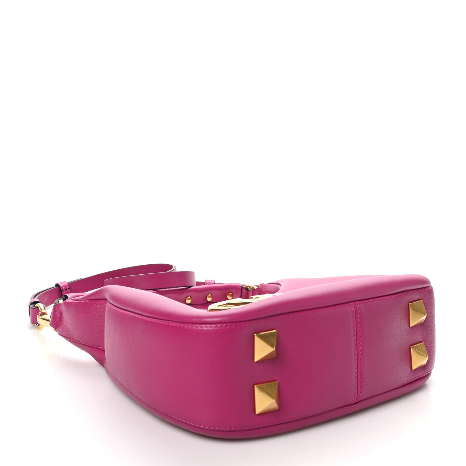Calfskin Stud Sign Zip Hobo Rose Violet