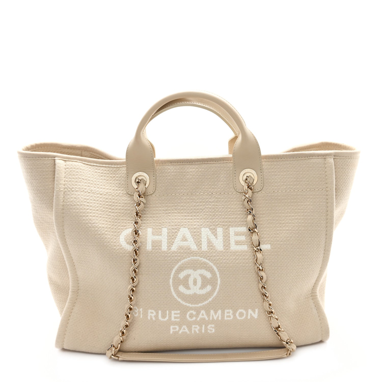 Mixed Fibers Medium Deauville Tote Beige