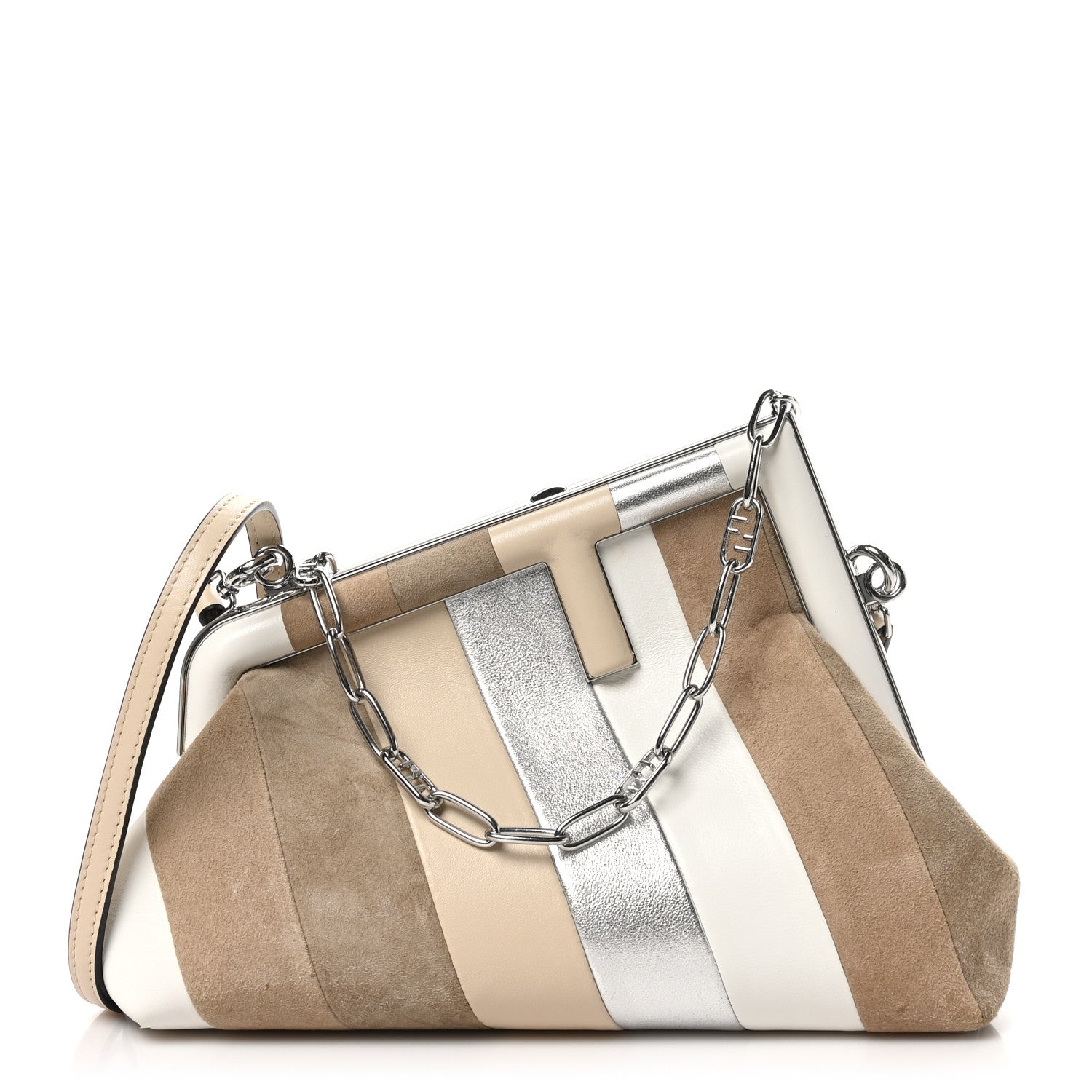 Nappa Suede Striped Inlay Small Fendi First Multicolor