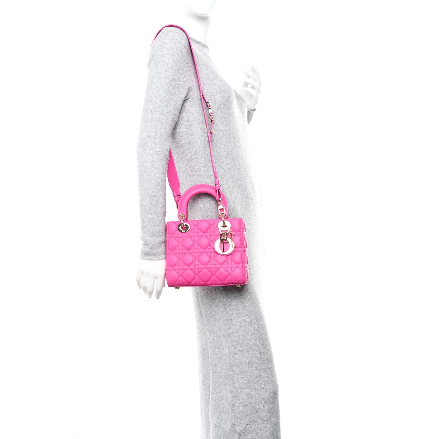Lambskin Cannage Small My ABCDior Lady Dior Magenta