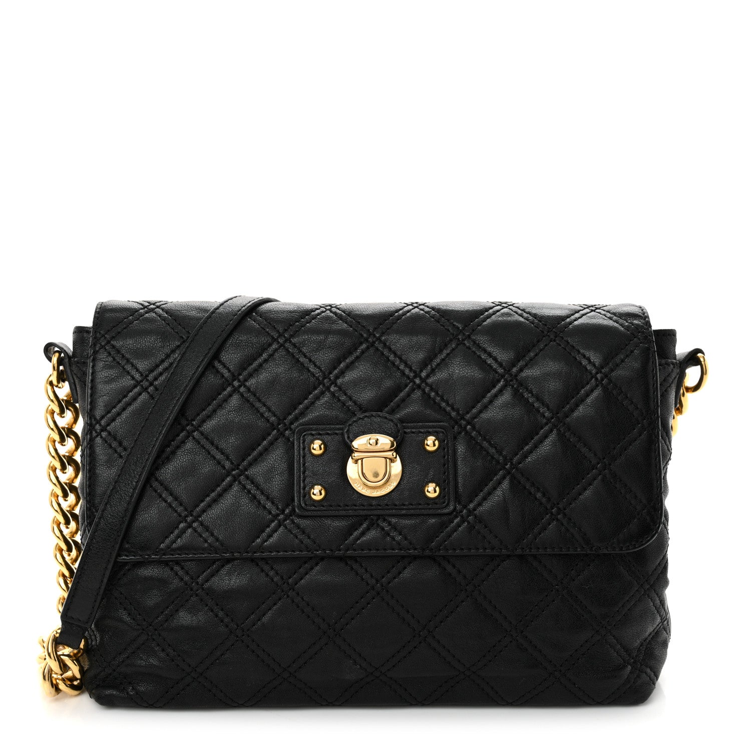 Lambskin Quilted The Large Single Flap Black