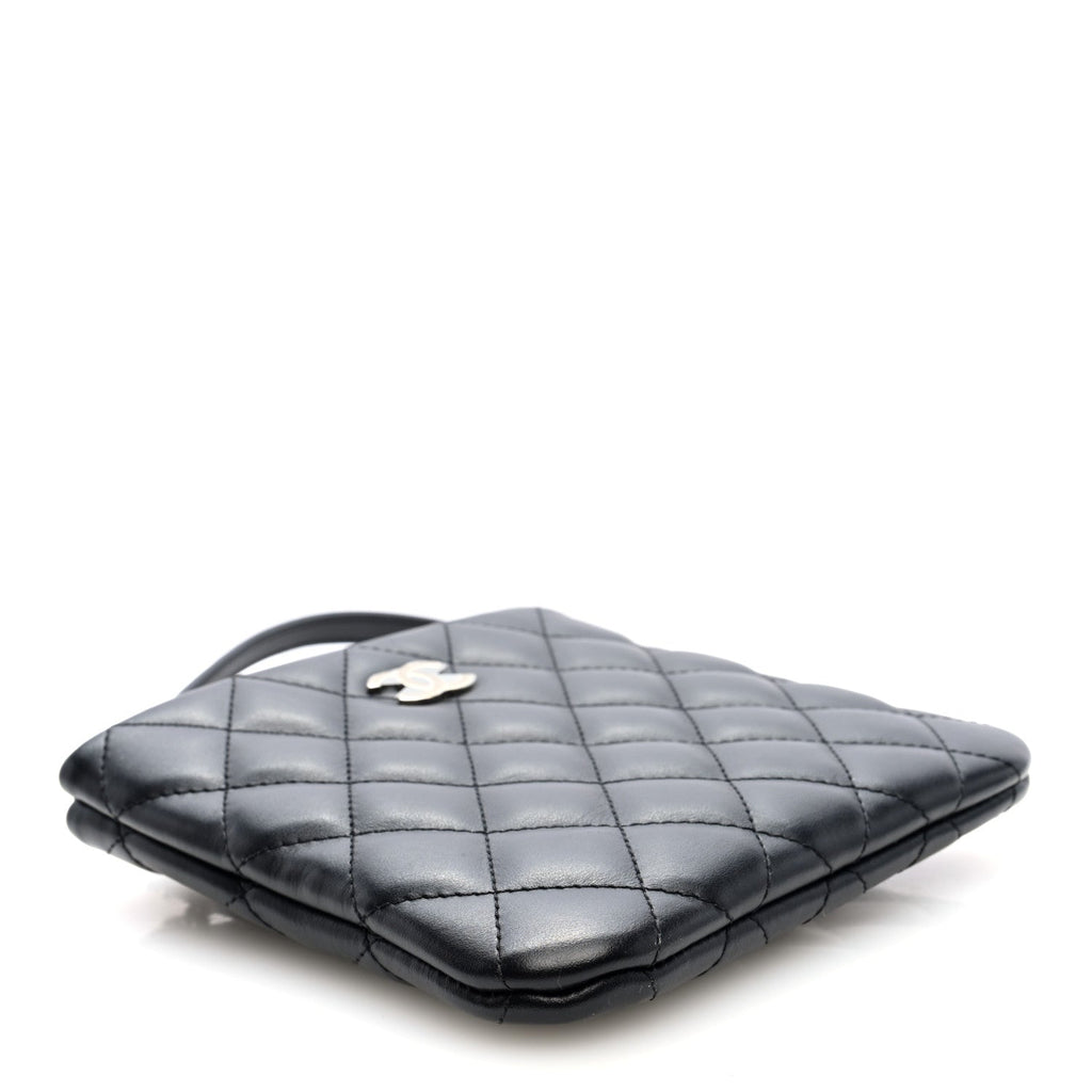 Lambskin Quilted Crossbody Bag Black