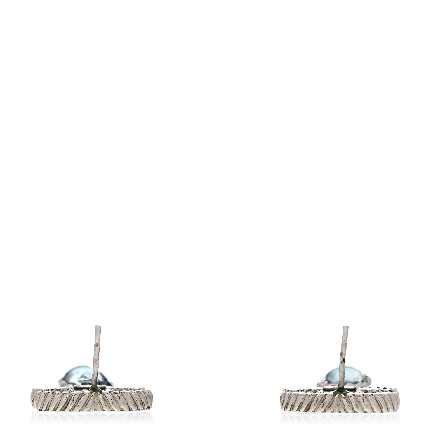 Resin CC Drop Earrings Blue Silver