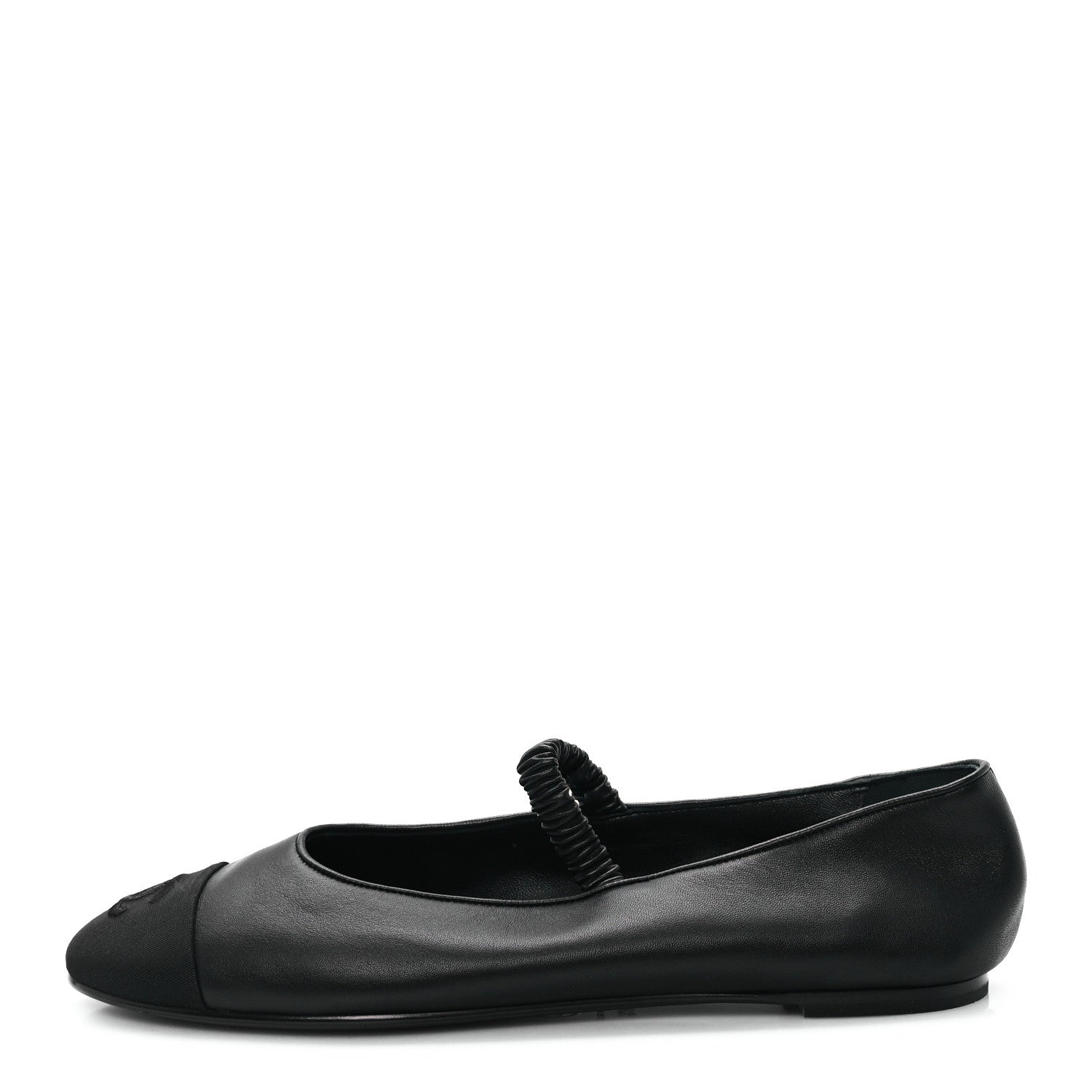 Lambskin Grosgrain Cap Toe CC Ballerina Flats With Leg Warmers 38.5 Black