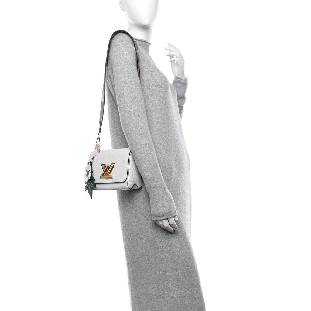 Epi Asnieres Flowers Twist Shoulder Bag PM White