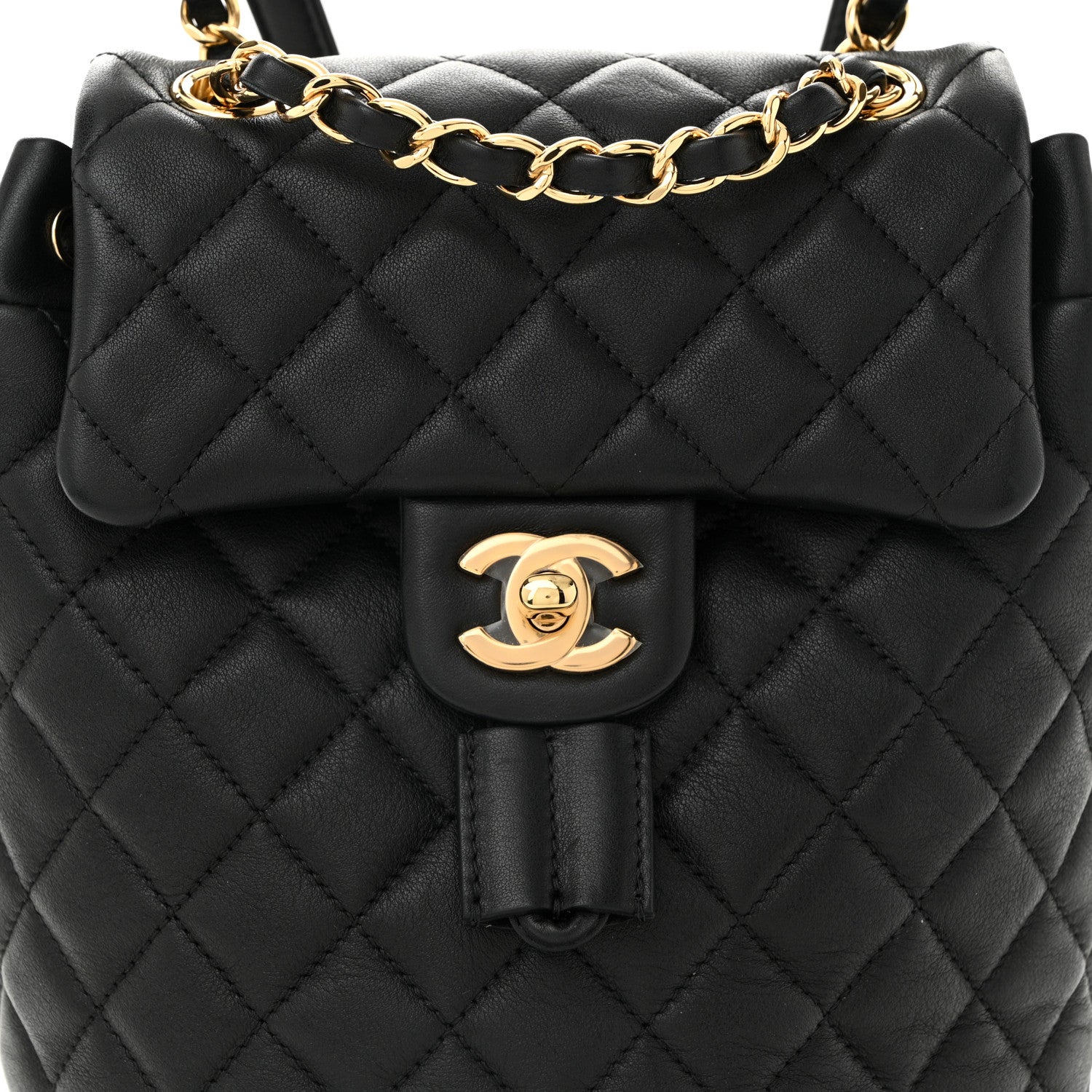 Calfskin Quilted Mini Urban Spirit Backpack Black