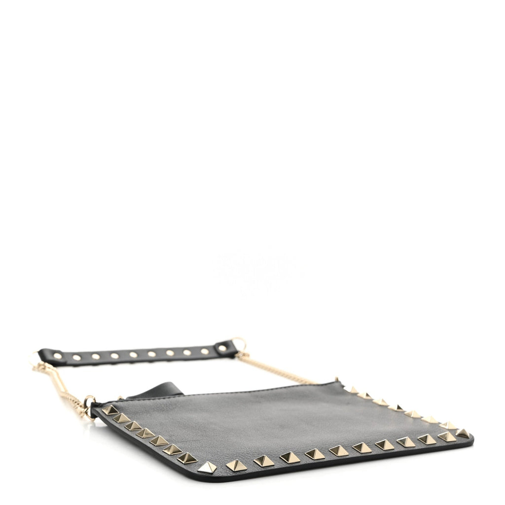 Vitello Rockstud Pouch On Chain Black