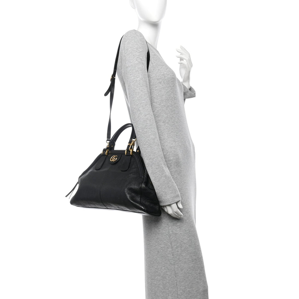 Calfskin Medium Re(Belle) Top Handle Bag Black