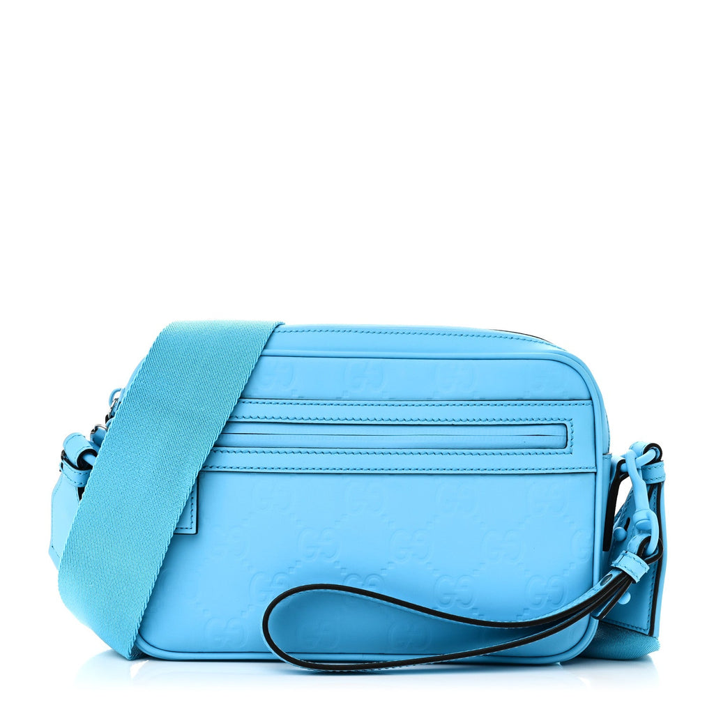 Rubber Effect Monogram GG Crossbody Bag Bright Blue