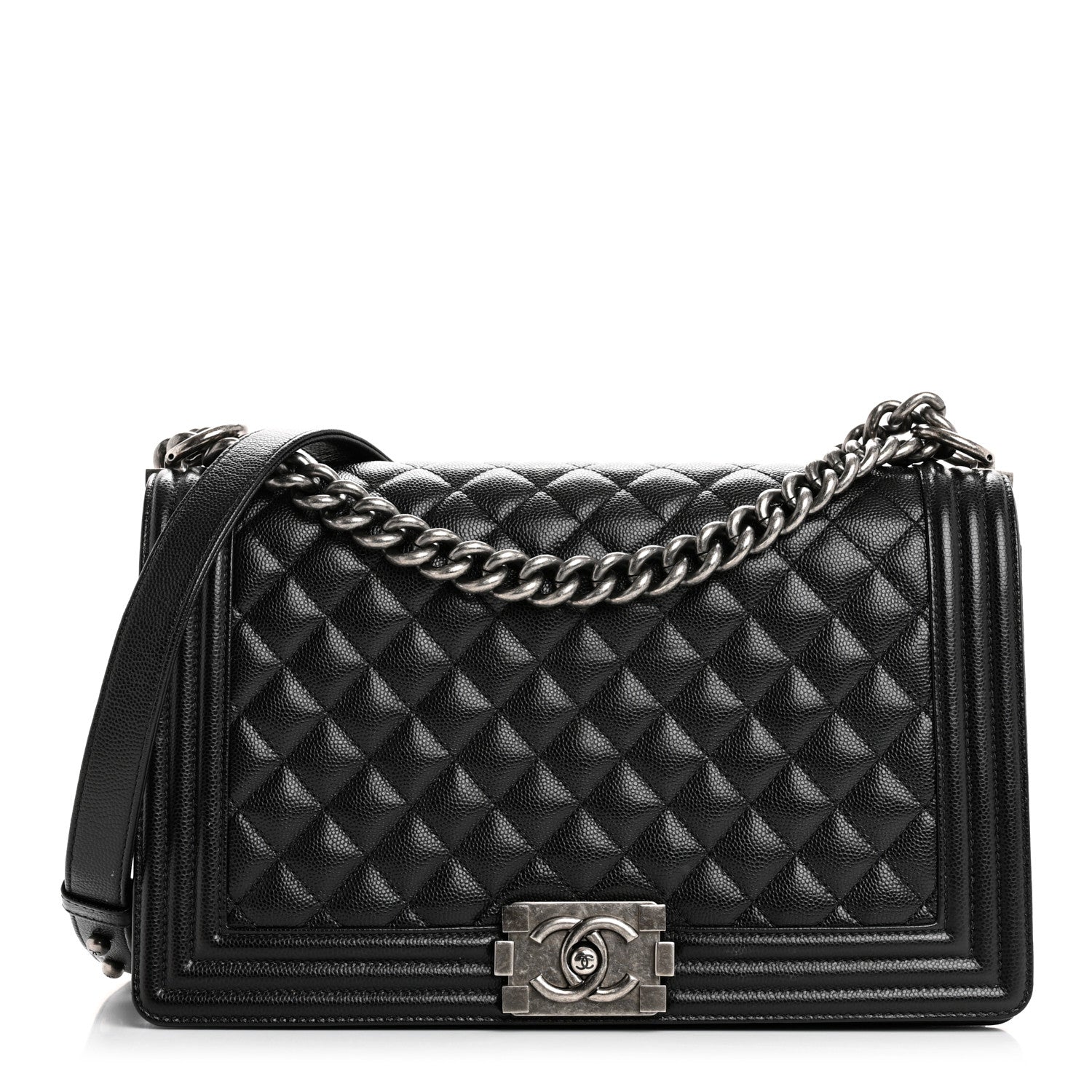 Caviar Quilted New Medium Boy Flap Black