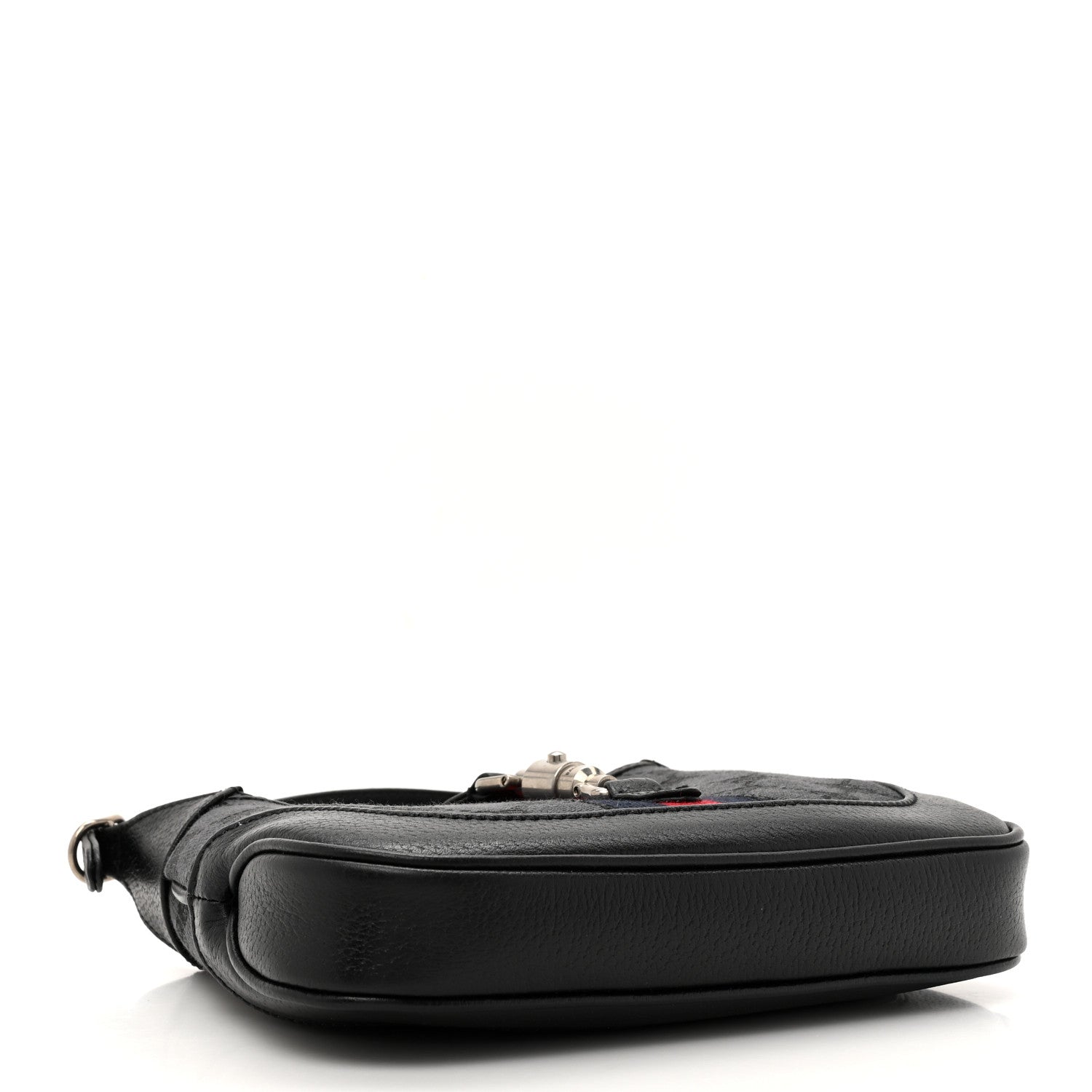 X BALENCIAGA BB Monogram Calfskin Web Mini Jackie 1961 Hobo Black
