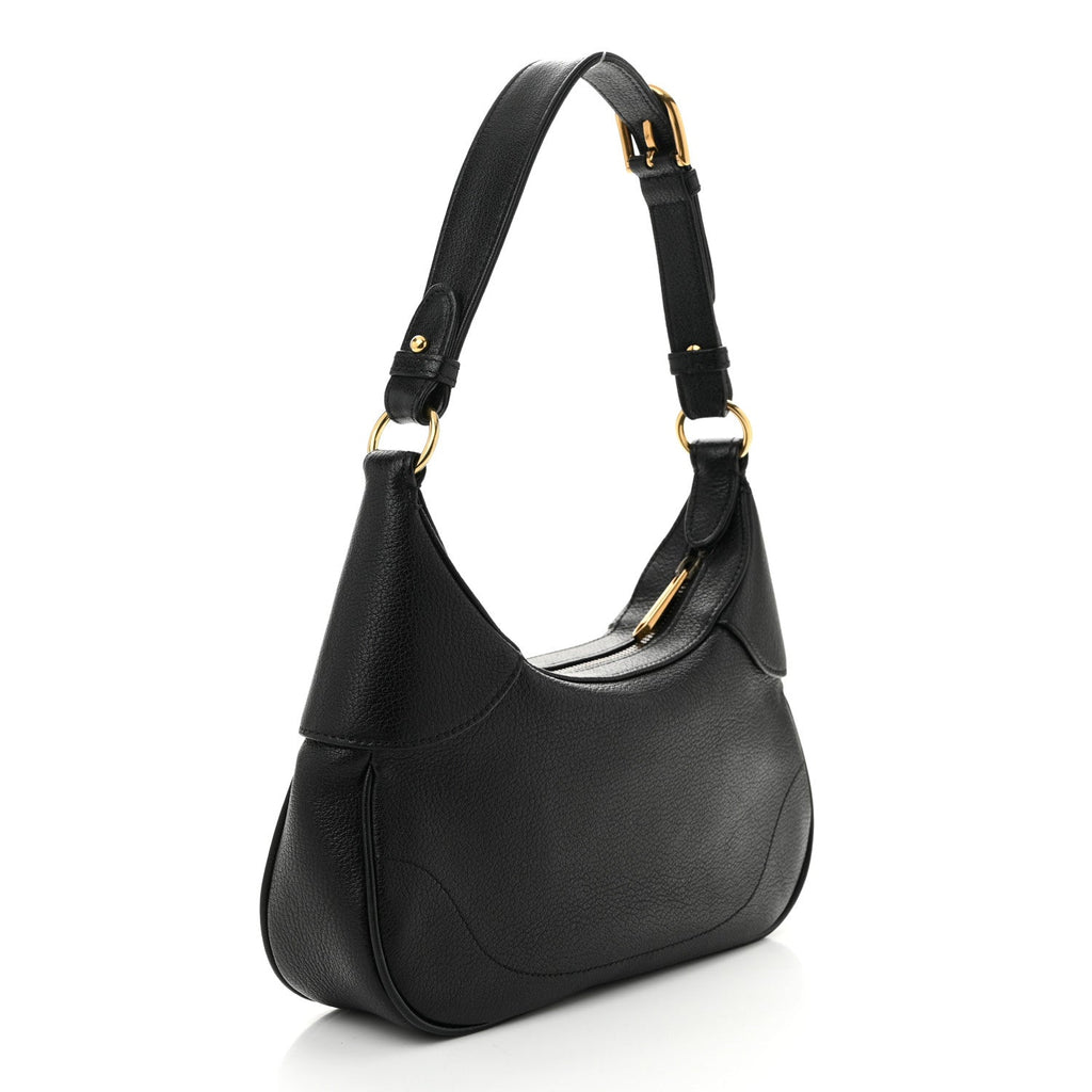 Goatskin Small Aphrodite Shoulder Bag Black