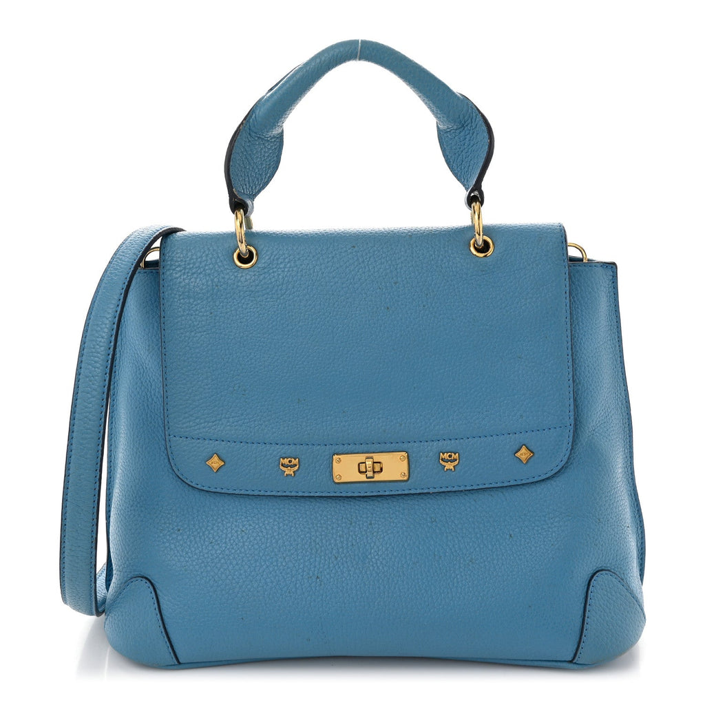 Grained Calfskin First Lady Satchel Blue