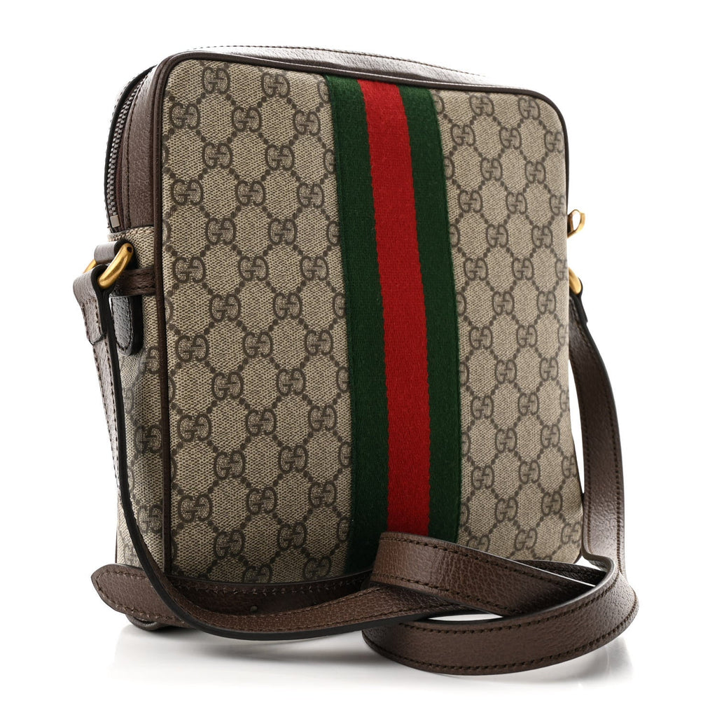 GG Supreme Monogram Web Small Ophidia Messenger Bag Brown