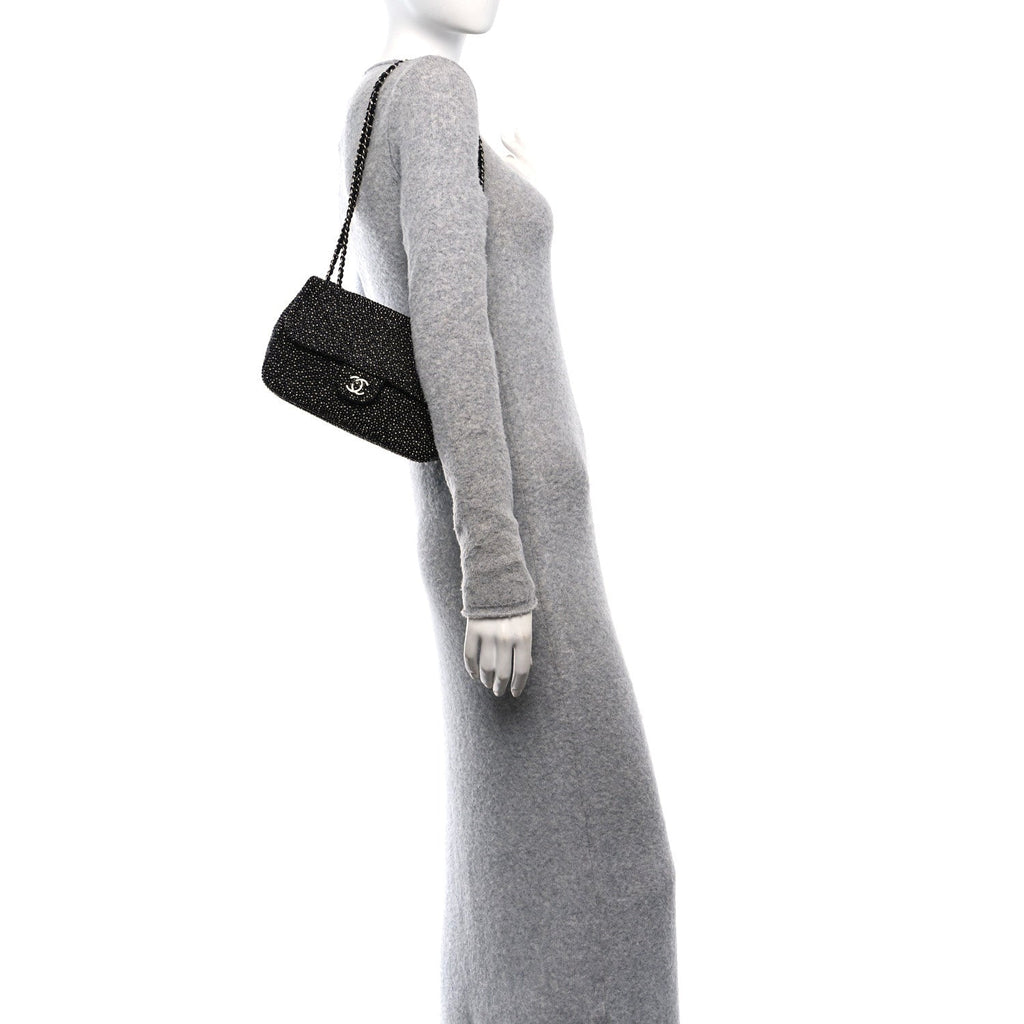 Suede Beaded Small Flap Dark Grey
