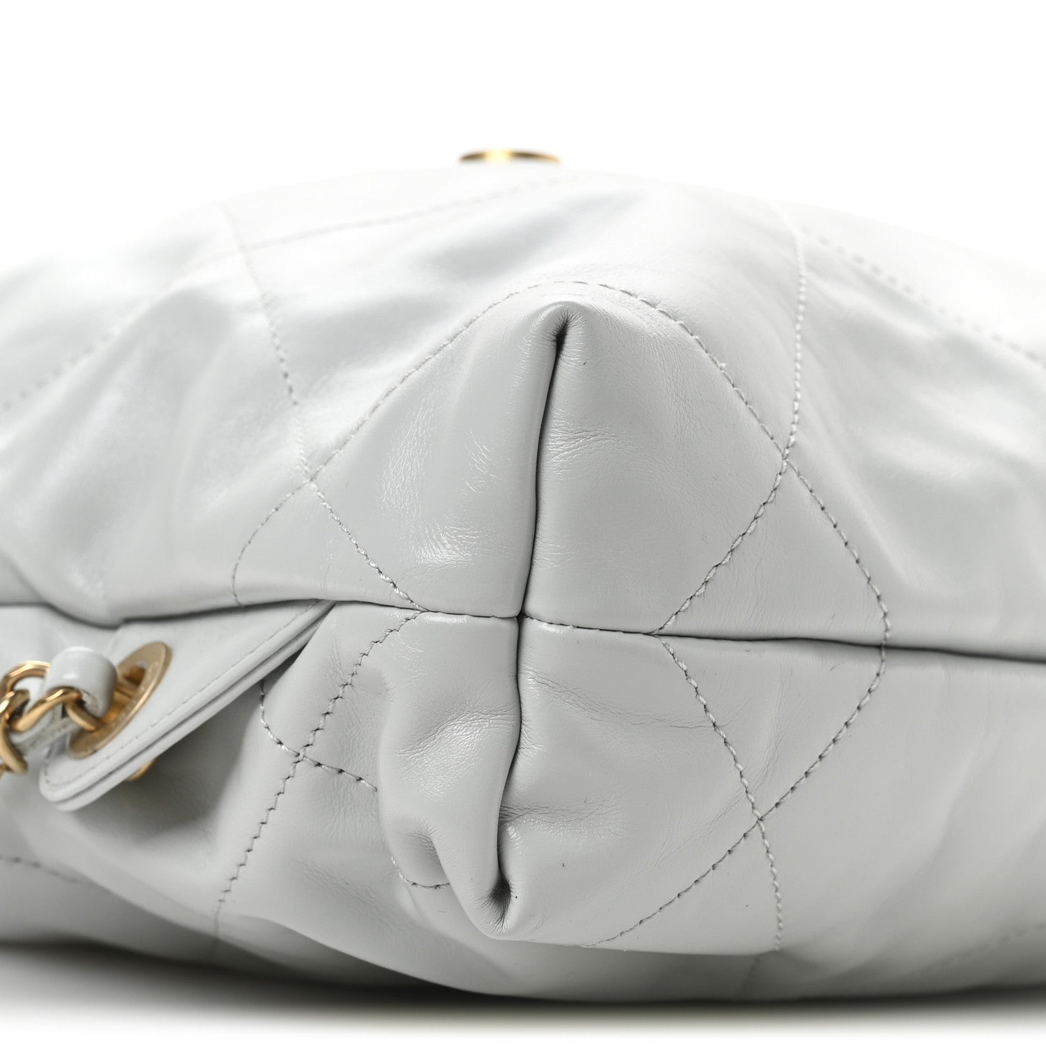 Shiny Calfskin Quilted Chanel 22 Backpack Light Blue