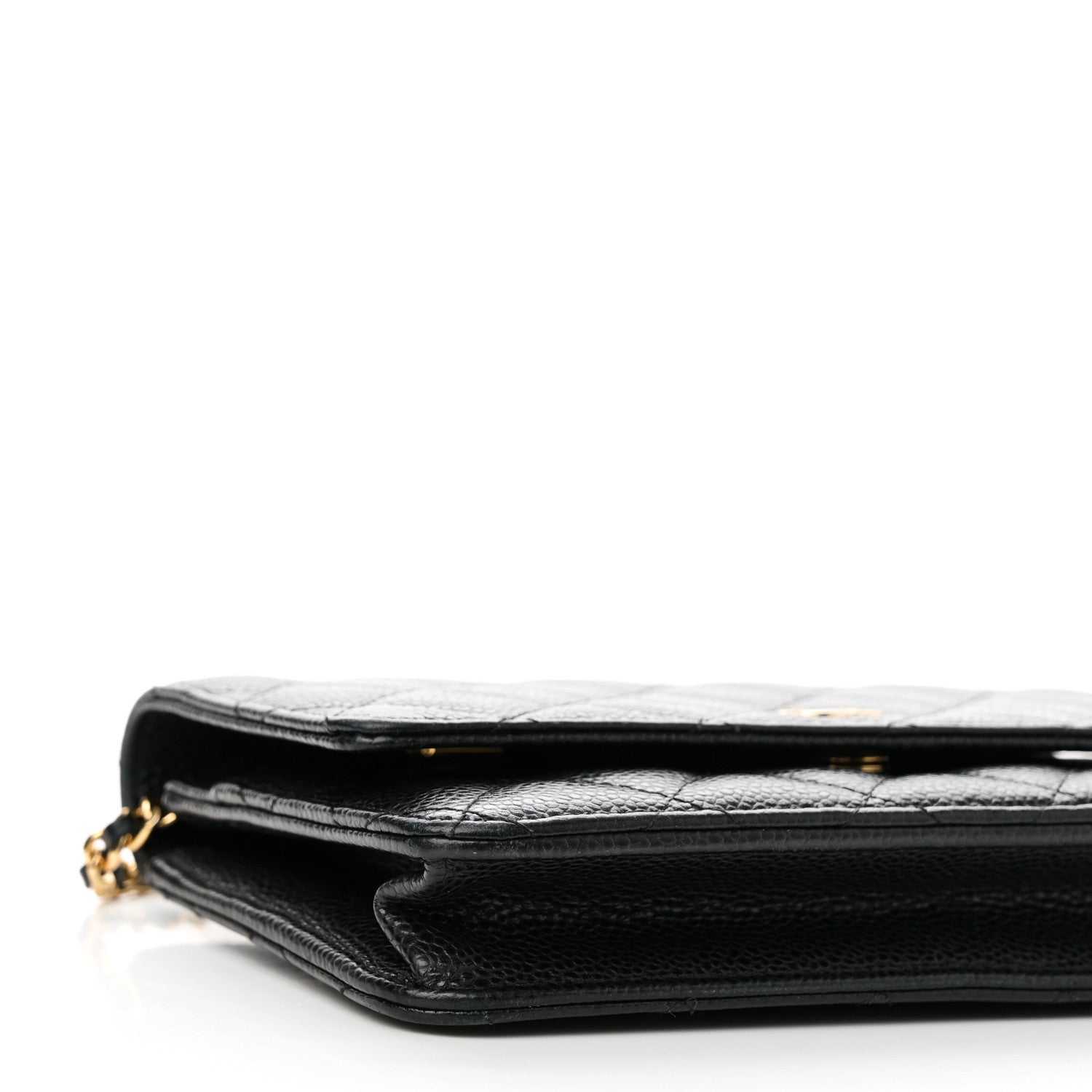 Caviar Quilted Wallet on Chain WOC Black