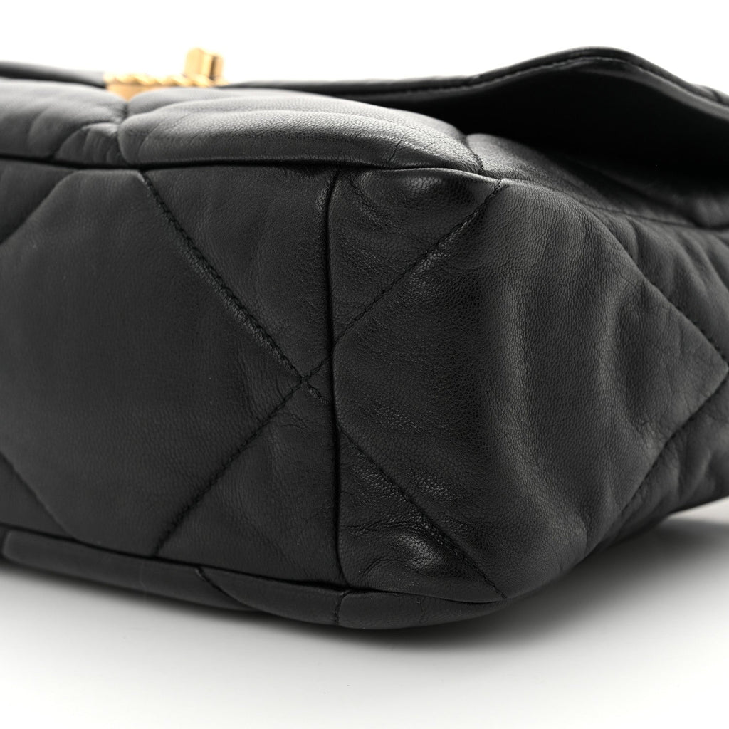 Goatskin Quilted Large Chanel 19 Flap Black