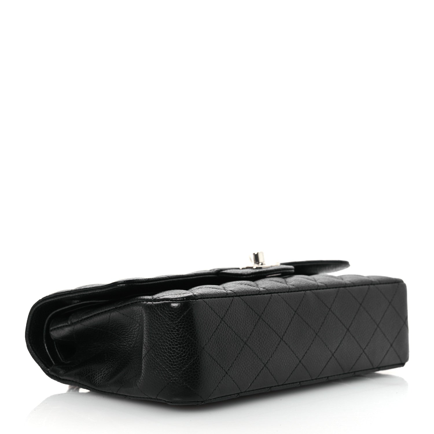 Caviar Quilted Medium Double Flap Black