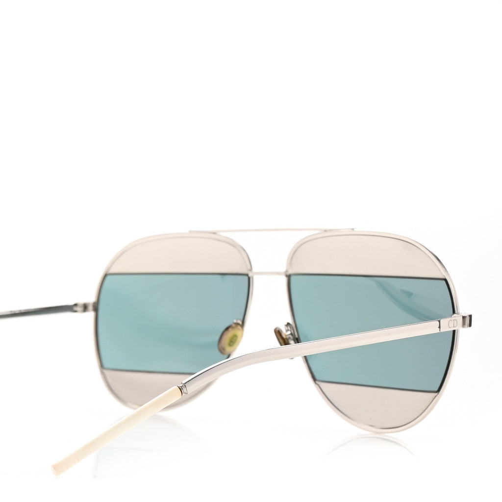Split 1 Aviator Sunglasses Silver Blue