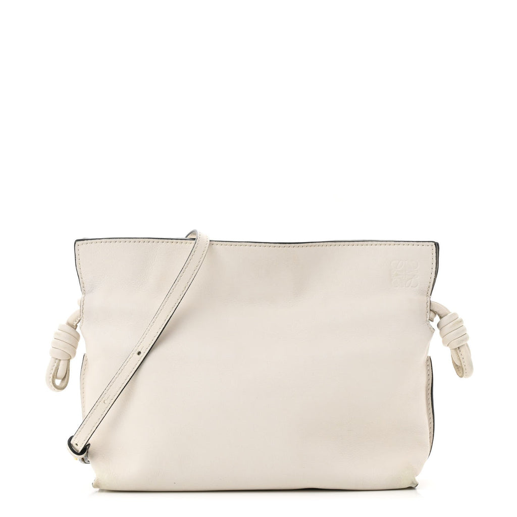 Calfskin Mini Flamenco Knot Clutch Angora