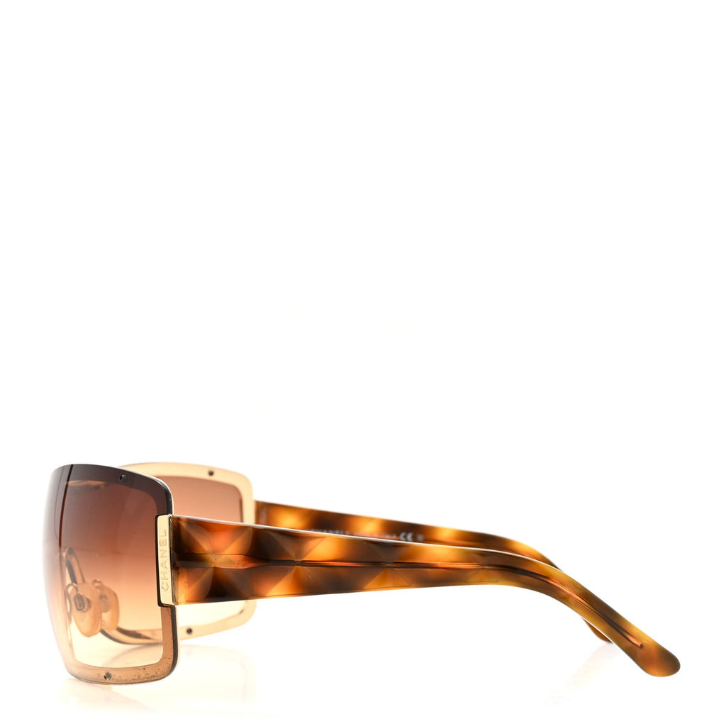 Quilted Shield Sunglasses 4126 Tortoise