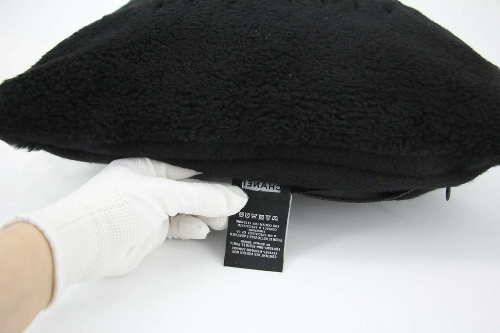Chanel Coco Mark Cotton Cashmere Black Pillow Cushion