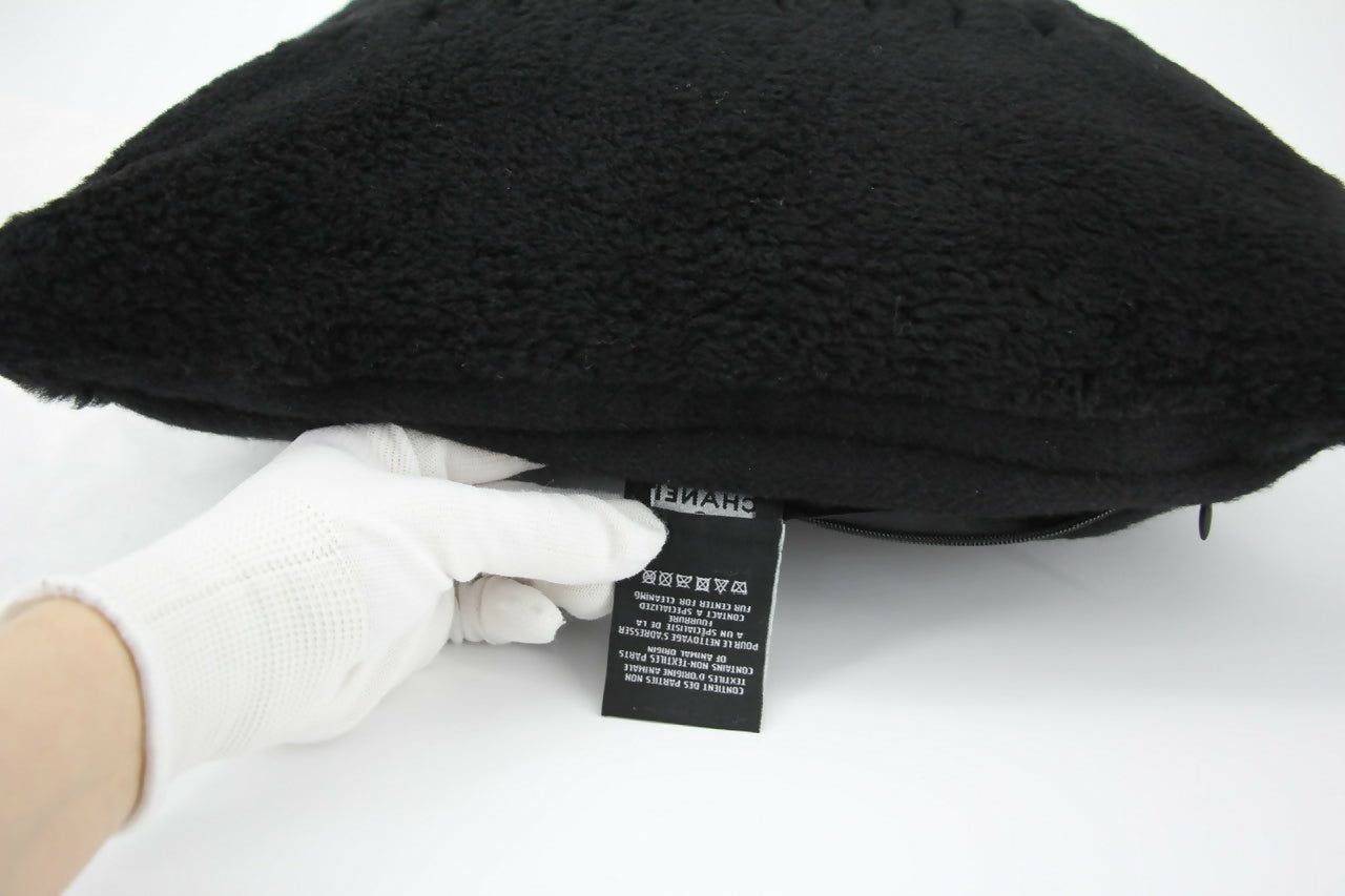 Chanel Coco Mark Cotton Cashmere Black Pillow Cushion