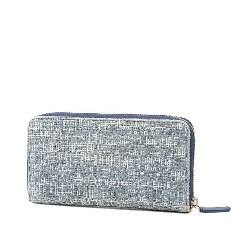 Chanel Deauville Tweed Leather Long Wallet