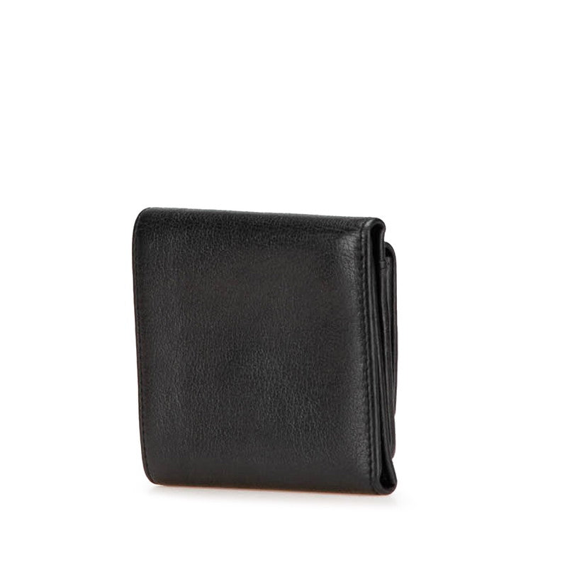 Chanel Camellia Coco Mark Lambskin Trifold Wallet