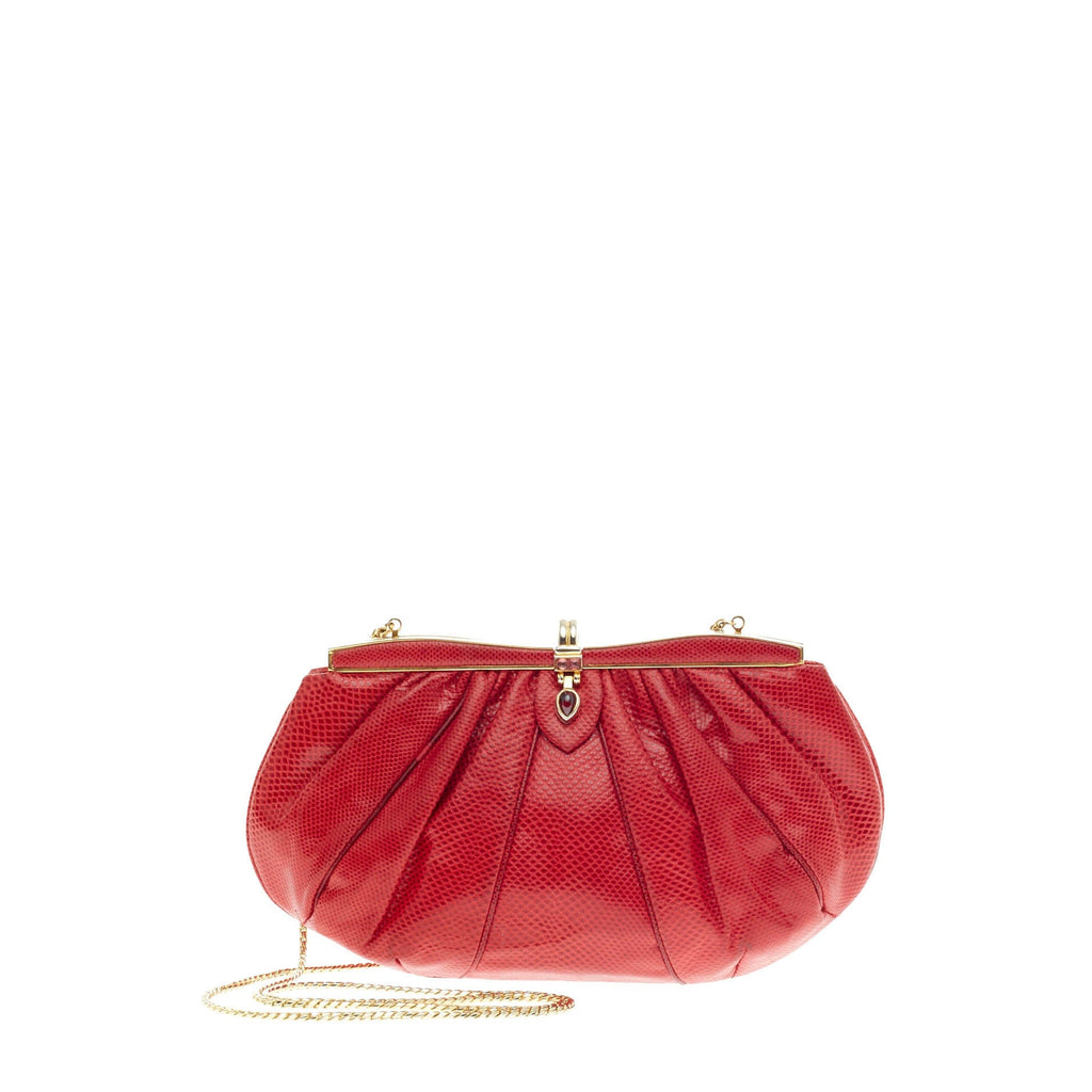 Framed Clutch Snakeskin Small