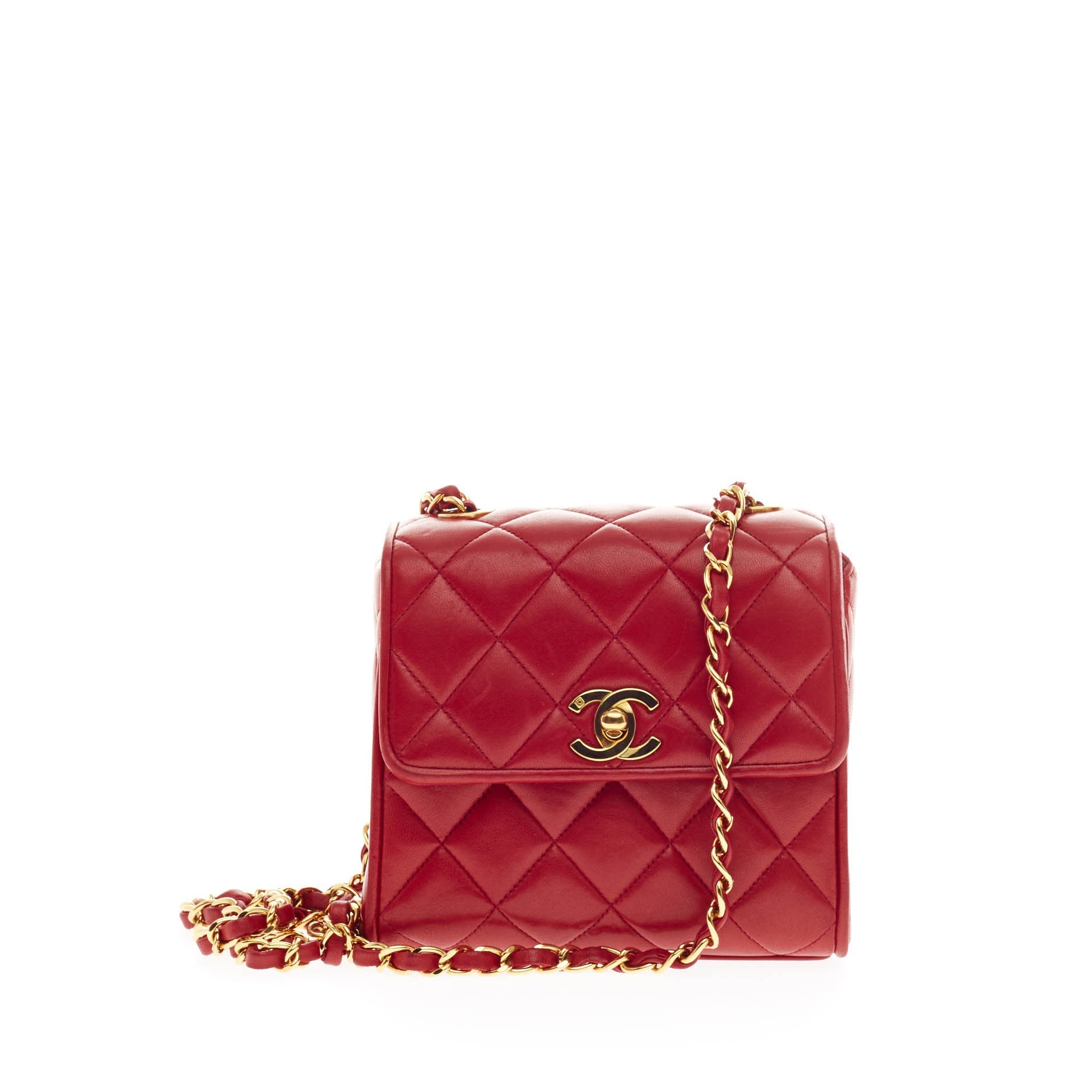 Vintage Crossbody Flap Bag Quilted Lambskin Extra Mini