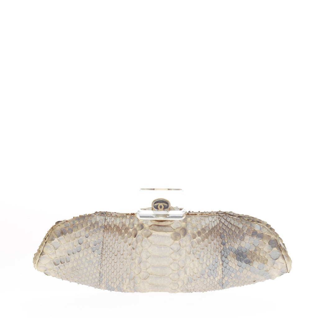 Bottle Top Evening Clutch Python