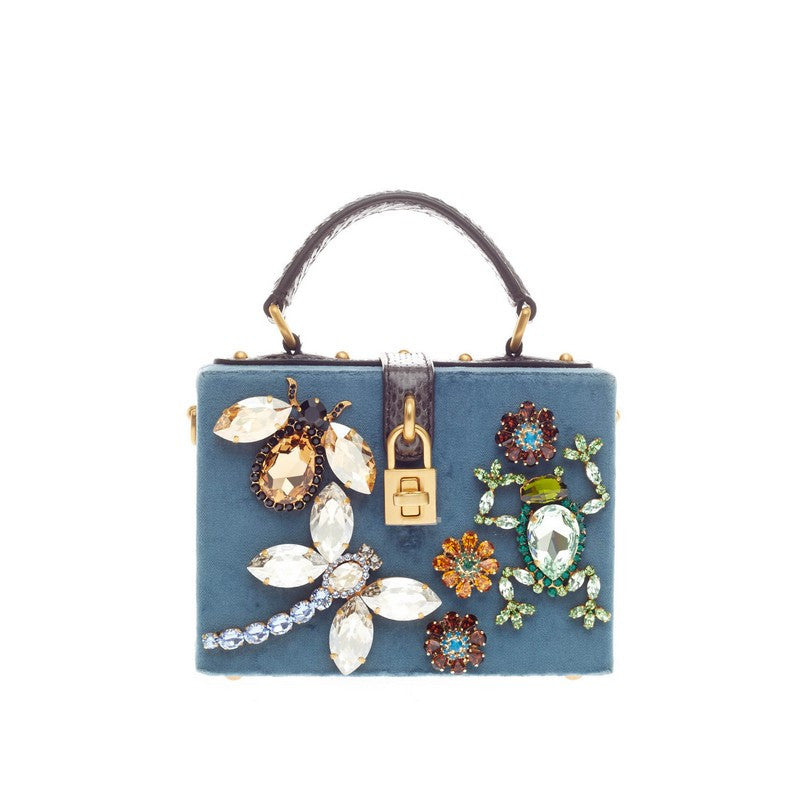 Treasure Box Bag Embellished Velvet Mini