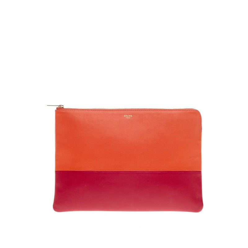Bicolor Solo Clutch Leather