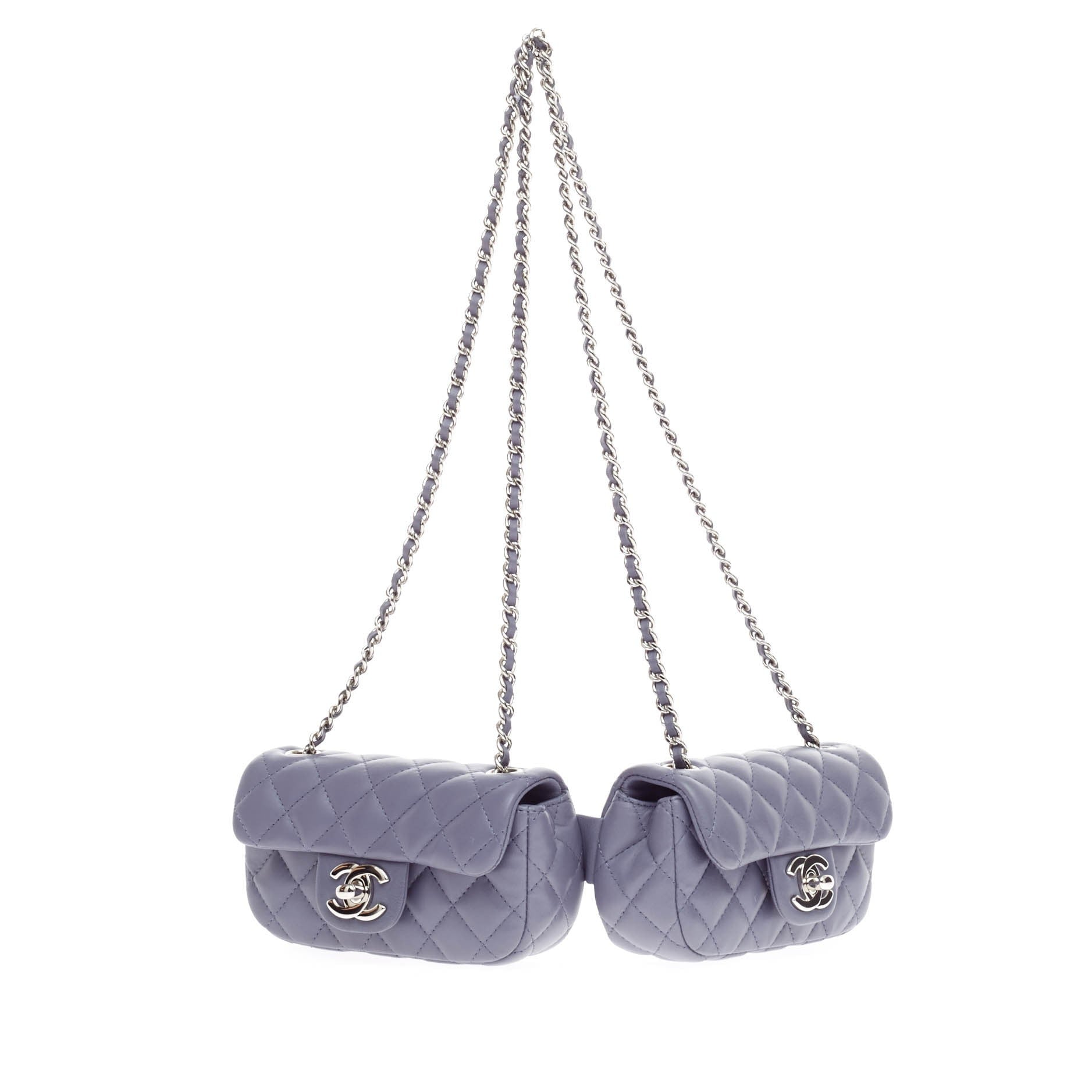Twin Classic Flap Bag Quilted Lambskin Mini
