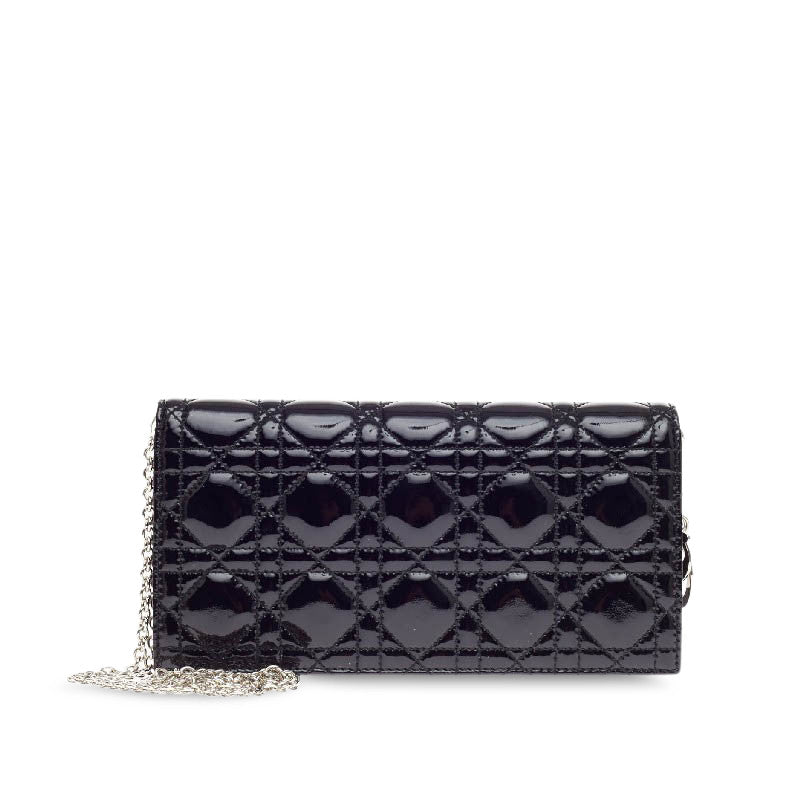 Lady Dior Evening Chain Clutch Cannage Quilt Patent