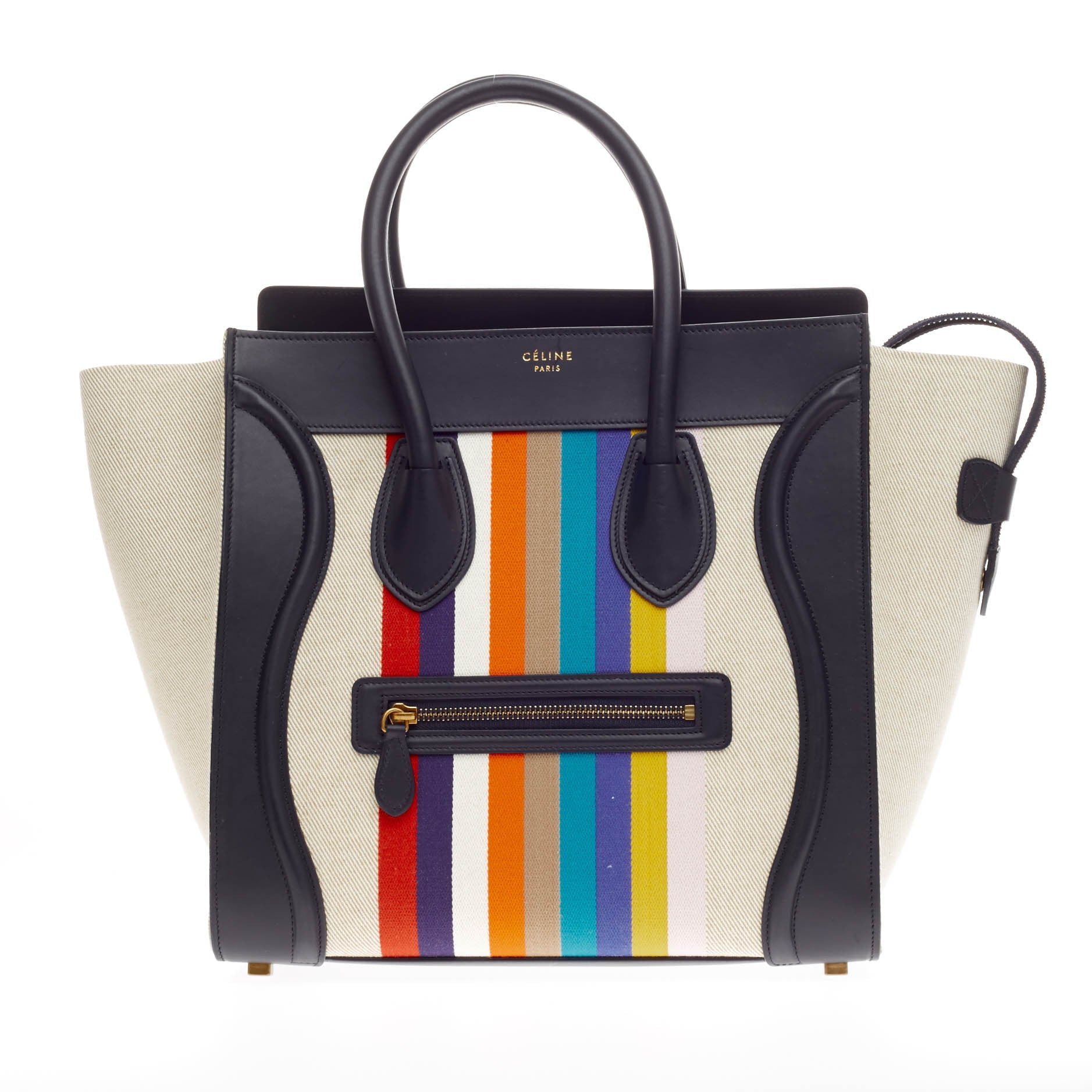 Luggage Handbag Canvas and Leather Mini