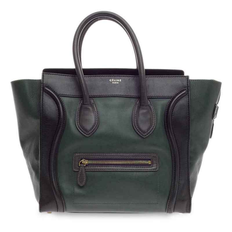 Tricolor Luggage Handbag Leather Mini