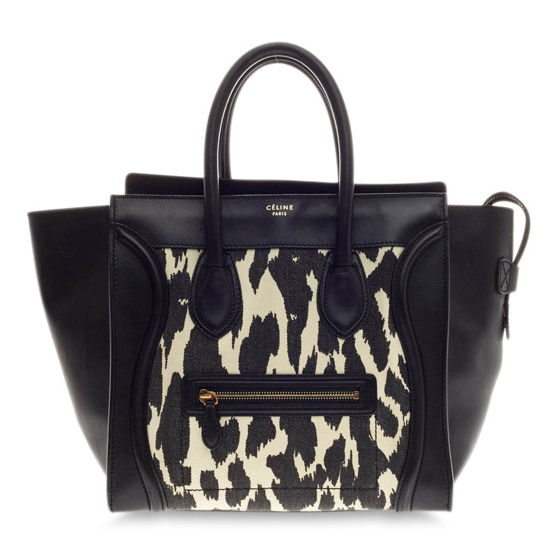 Luggage Handbag Canvas and Leather Mini