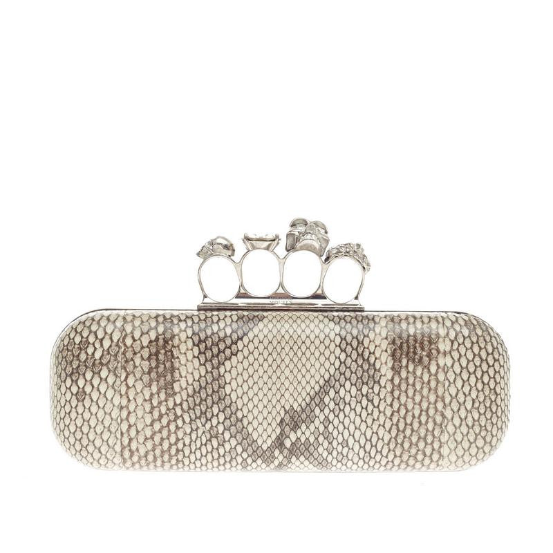 Knuckle Box Clutch Snakeskin Long