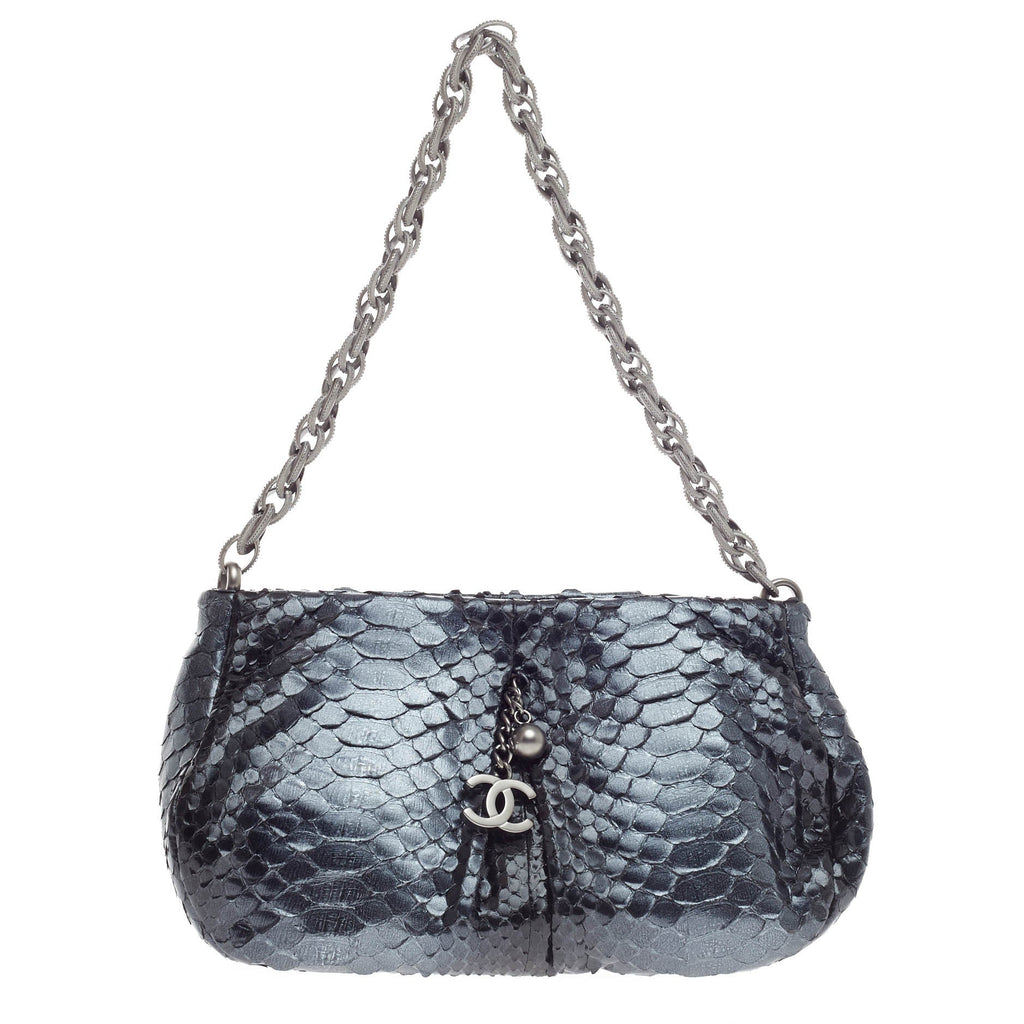 Chain Strap Pochette Python Mini
