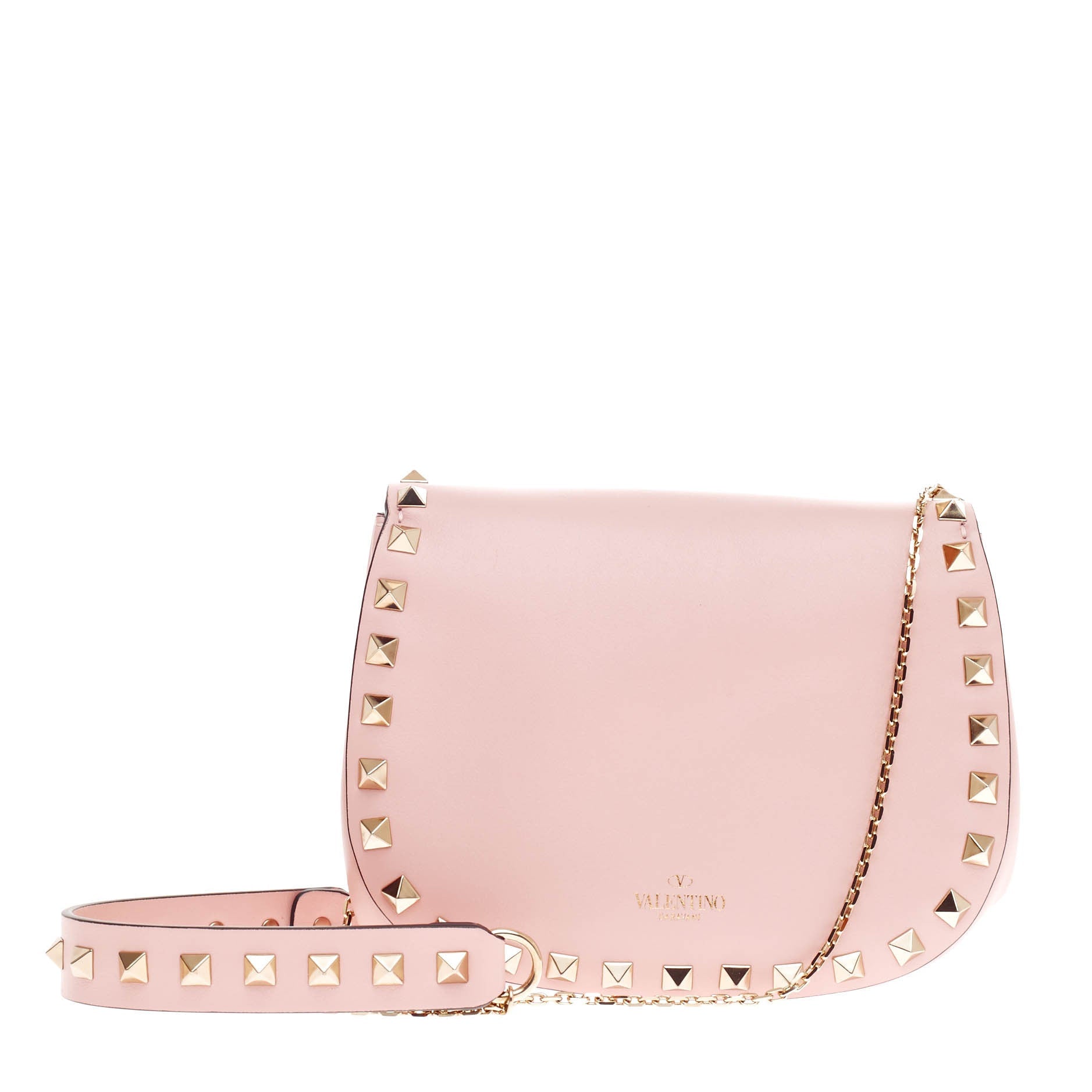 Rockstud Saddle Crossbody Bag Leather Mini