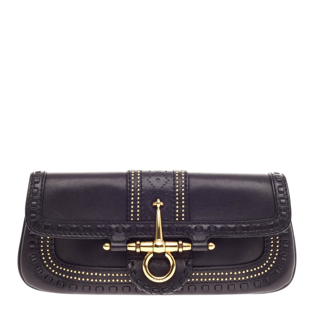 Snaffle Bit Convertible Clutch Leather