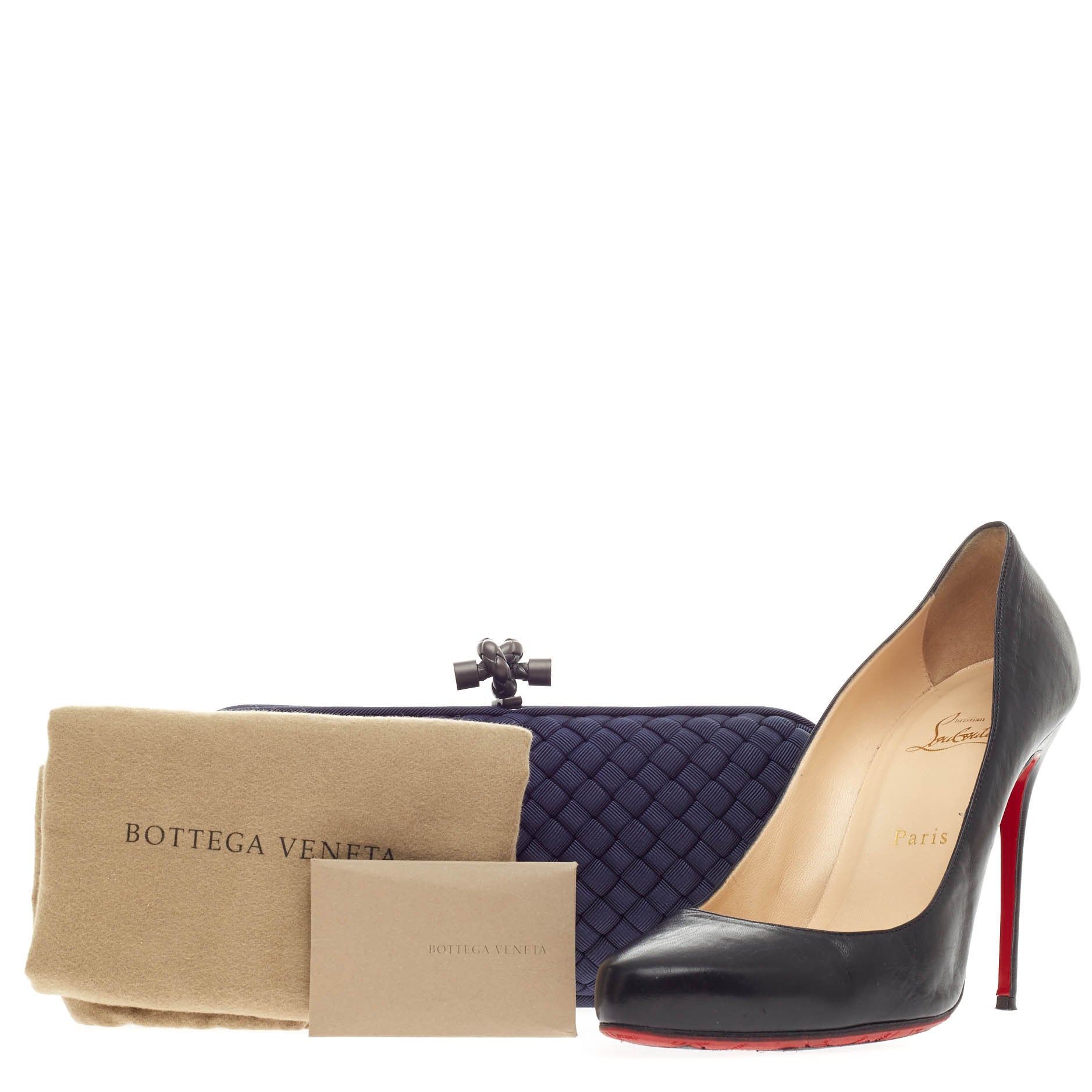 Box Knot Clutch Intrecciato Silk Faille Long