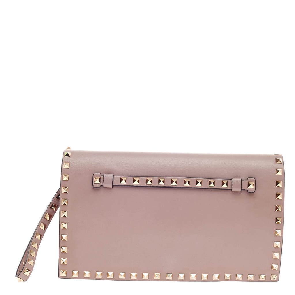 Rockstud Flap Clutch Leather